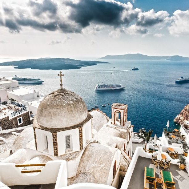 Santorini: excursão de ônibus pela ilha com pôr do sol na vila de Oia