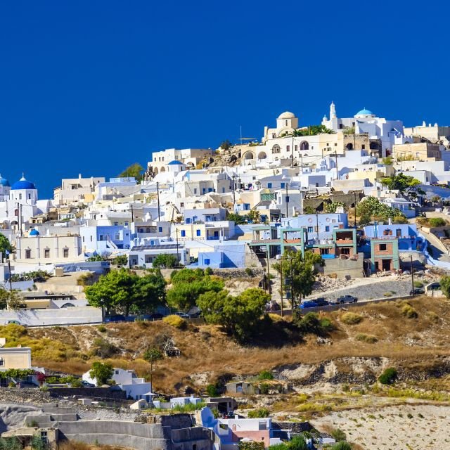 Santorini: excursão de ônibus pela ilha com pôr do sol na vila de Oia