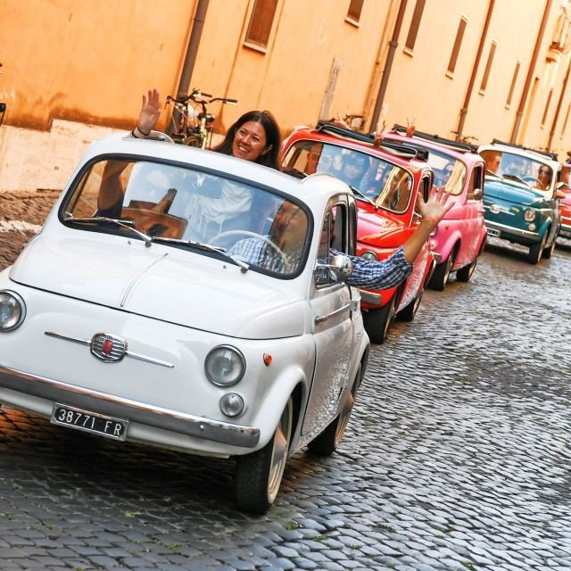 Roma: Excursão de 90 minutos em comboio em vintage Fiat 500