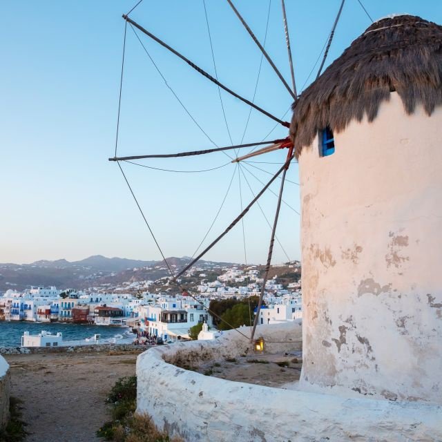 Mykonos: De Atenas - viagem de um dia a Mykonos com bilhetes de balsa