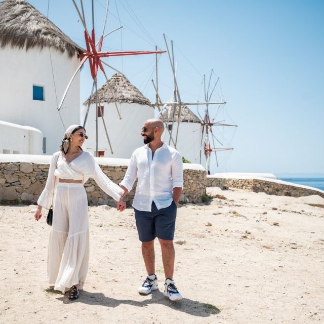 MYKONOS: sessão de fotos com um fotógrafo particular de férias