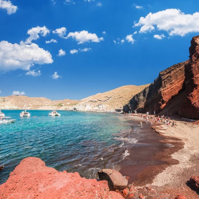 Santorini: Excursão de Ônibus Arqueológico às Escavações de Akrotiri e Praia Vermelha