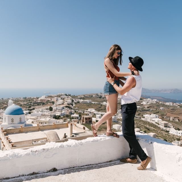 Santorini: excursão de ônibus pela ilha com pôr do sol na vila de Oia