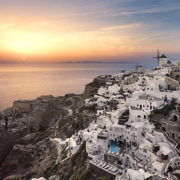 Santorini: excursão de ônibus pela ilha com pôr do sol na vila de Oia