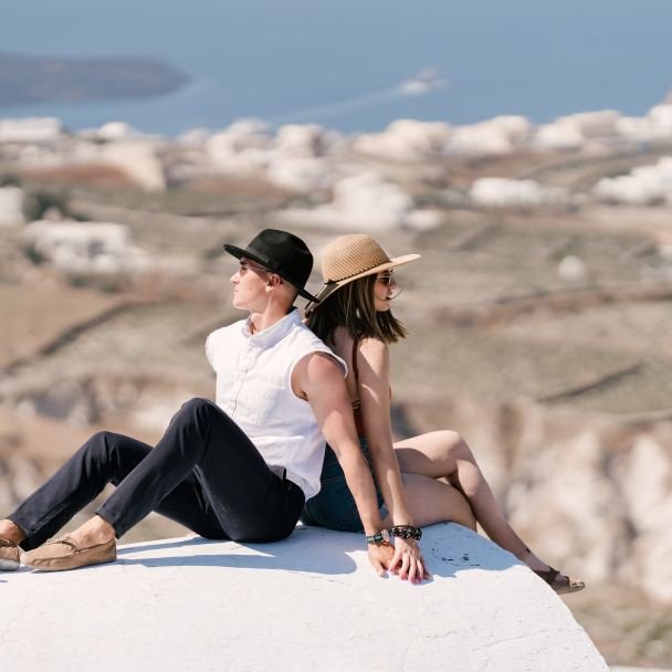 Santorini: excursão de ônibus pela ilha com pôr do sol na vila de Oia