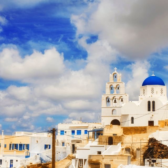 Santorini: excursão de ônibus pela ilha com pôr do sol na vila de Oia